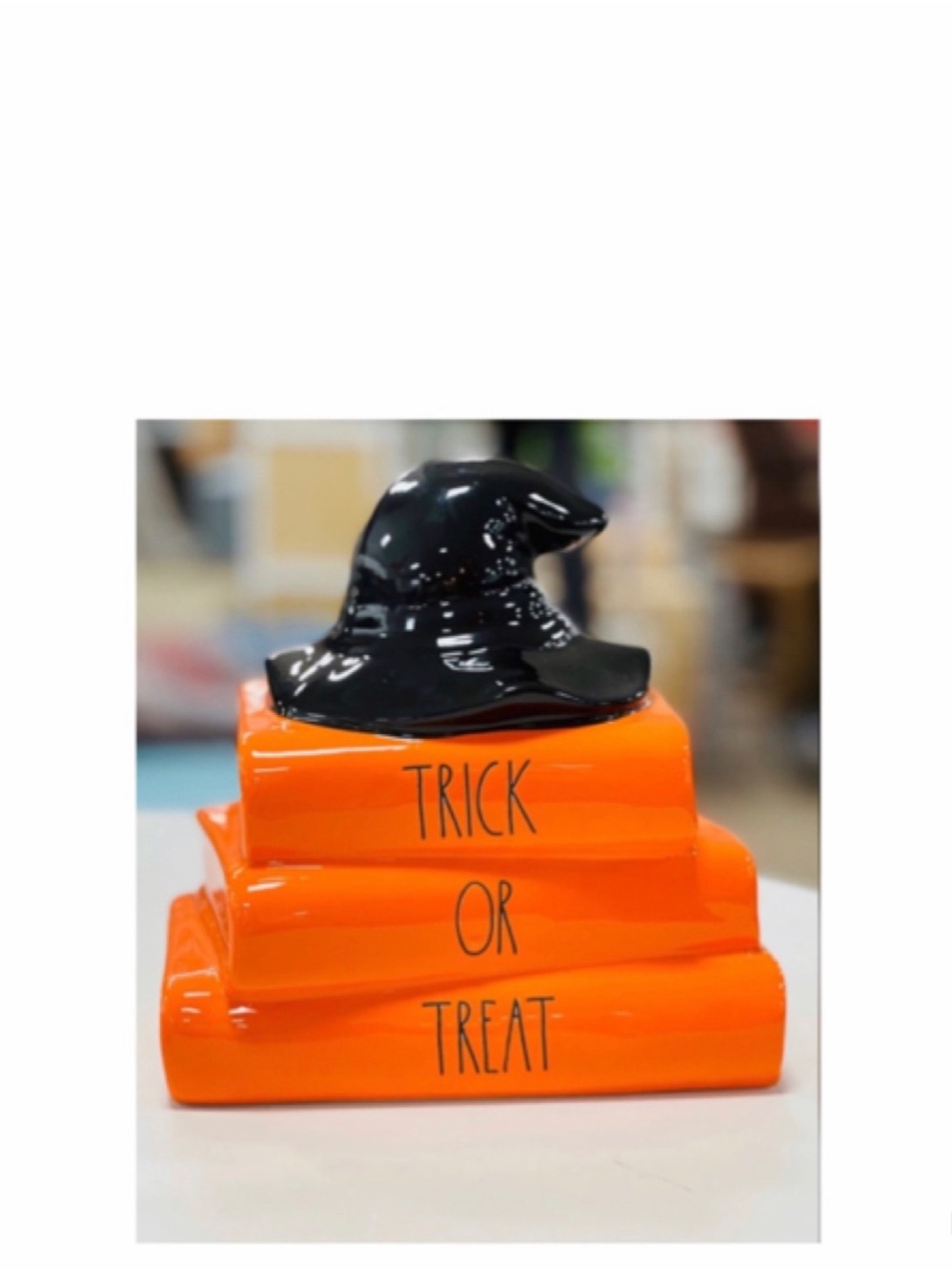 NEW Rae Dunn Trick or Treat Ceramic Book Stacker